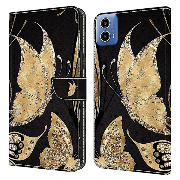 Motorola Moto G24 Power Etui Wallet Stand Læder Telefon Cover 3D Mønster Print Sommerfugl