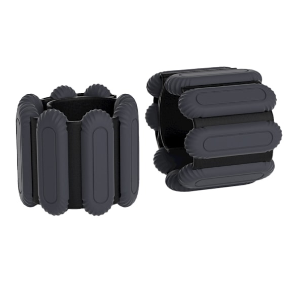 Skal-stil nyt silikone vægtbærende armbånd svømning fitness Pilates energi ring armbånd fodring 1 pound per pair Dark Gray