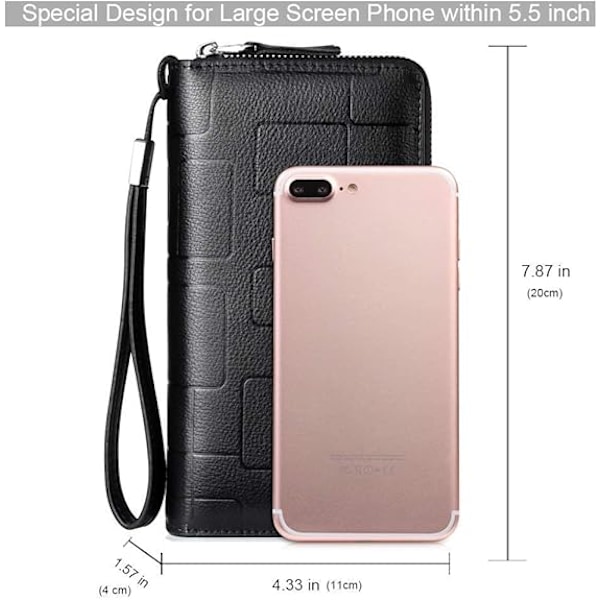Miesten clutch-laukku käsilaukku aitoa nahkaa lompakko vetoketjullinen pitkä lompakko
