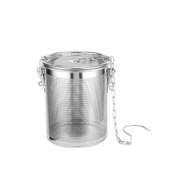Te-infusionskugle suppefilter rustfrit stål tefilterkugle krydderifilter med kæde og låg te-kugle infusionsenhed