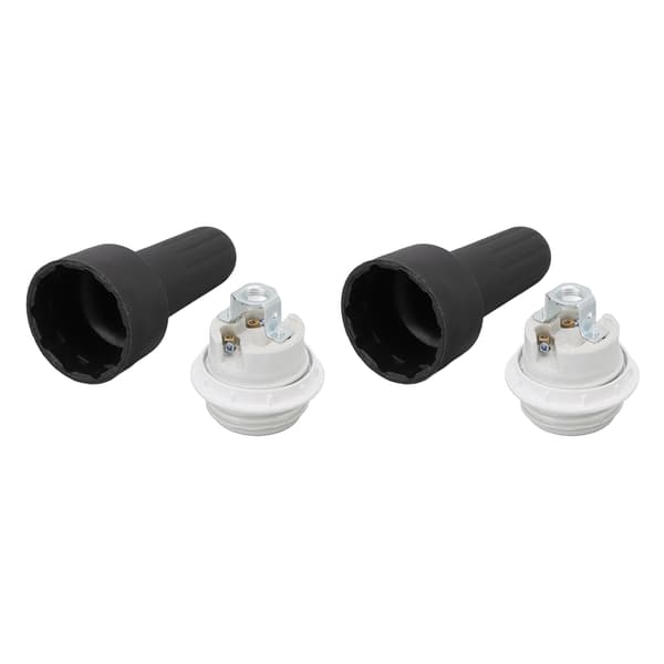 KZQ-2-pak E26 lampeholder, perfekt pasform, E26 keramisk lampeholder til glødelamper og LED-lamper