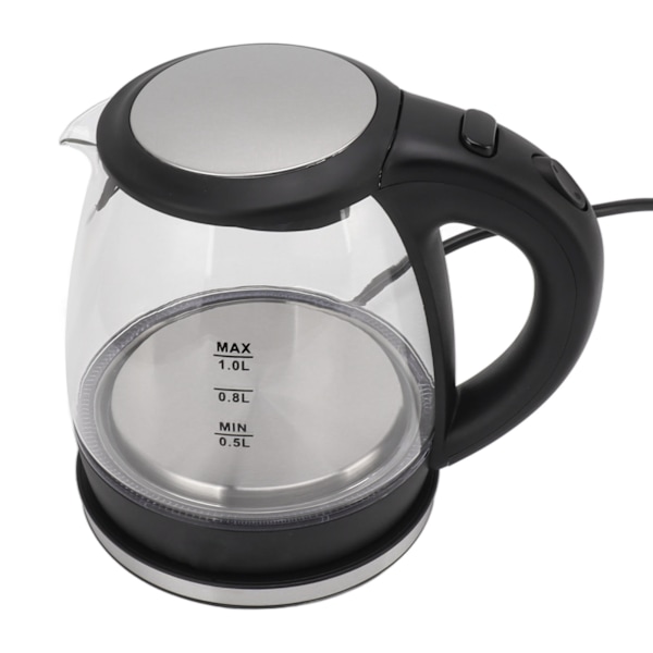 Elektrisk vattenkokare i glas 2000W Hög effekt 1L Stor kapacitet Automatisk avstängning Blått ljus Vattenkokare EU-kontakt 220‑240V 1.2
