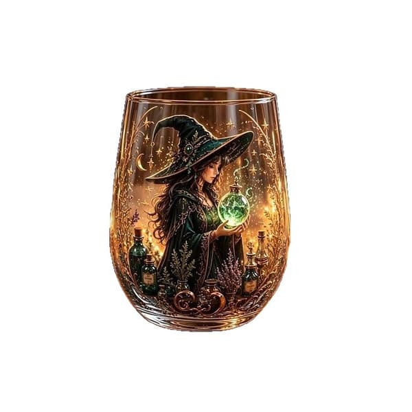 Fantasy Vin Häxa Glas Tekopp Unik Dryckesvara Magic Witch