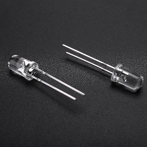 100st 5mm Varmvita LED-diodlampor DC 3V 20mA Glödlampor Elektroniska komponenter Ljusdioder --(WR)