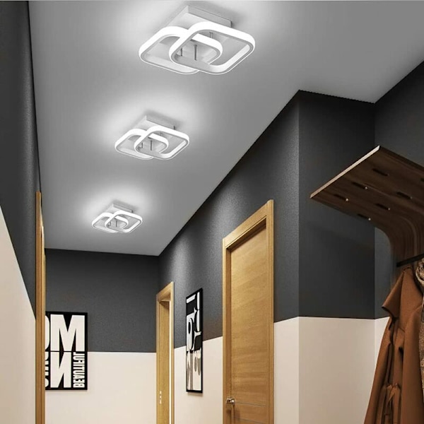 Moderne rektangulær LED taklampe 22W Kaldt hvitt lys 6000K (Hvit) Taklampe