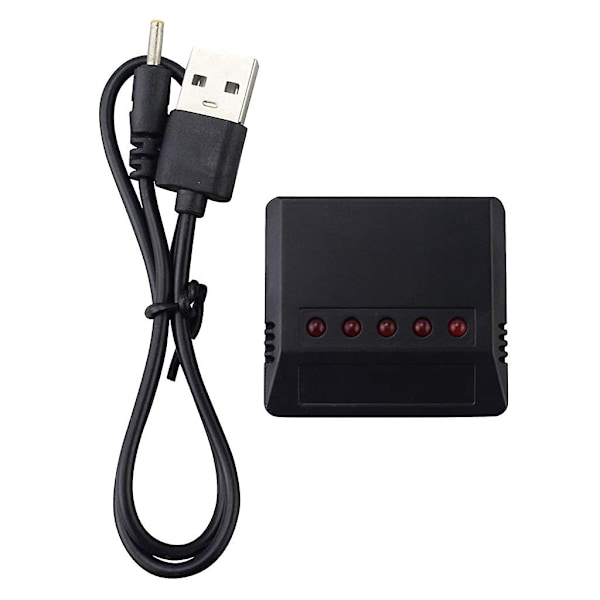 5-in-1 akkulaturi 5 kpl 3,7 V 550 mAh litiumpolymeeri Li-po -akulla ja USB-kaapelilla Syma Q11 H99w -malleille