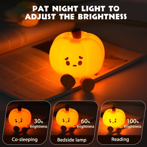 Genopladelig Halloween Græskar Natlampe til Voksne og Børns Soveværelse Skrivebordsindretning