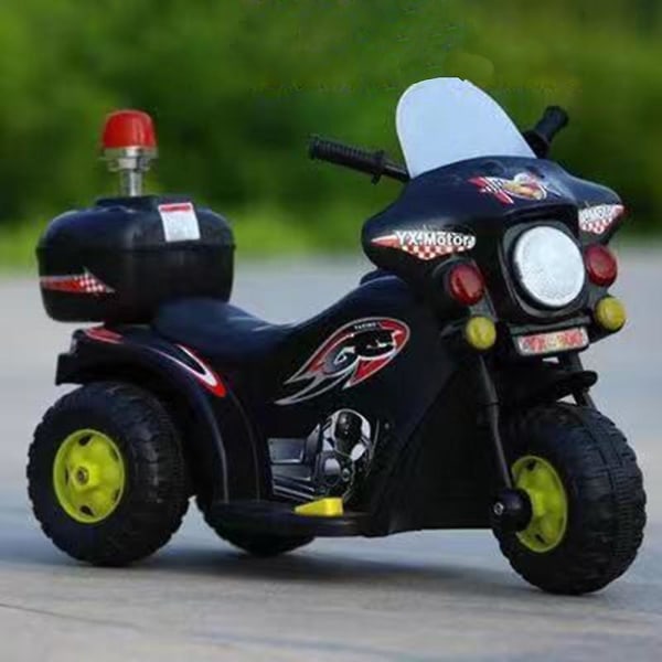 Lasten sähkömoottoripyörä kolmipyörä poliisin valoilla Ladattava moottoripyörälelu syntymäpäivälahjaksi Punainen{HH} rode