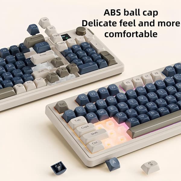 Trådløst Mekanisk Tastatur 3 Tilstande Bluetooth 5.1/2.4G/Kabelbaseret RGB Baggrundsbelyst Gaming groen