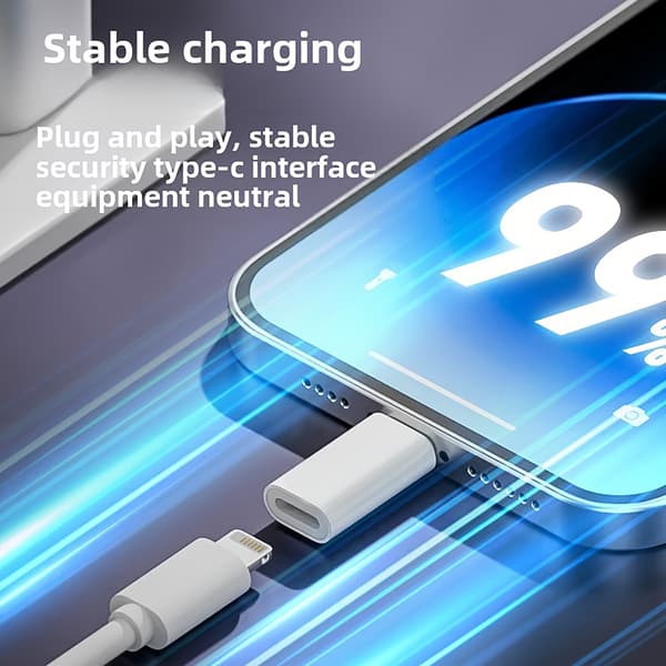 2-pack, Lämplig för iPhone Lightning till USB C-adapter, C-Typ Laddargränssnitt, Lämplig för iPhone16/15 Laddare 2 Pack (white)