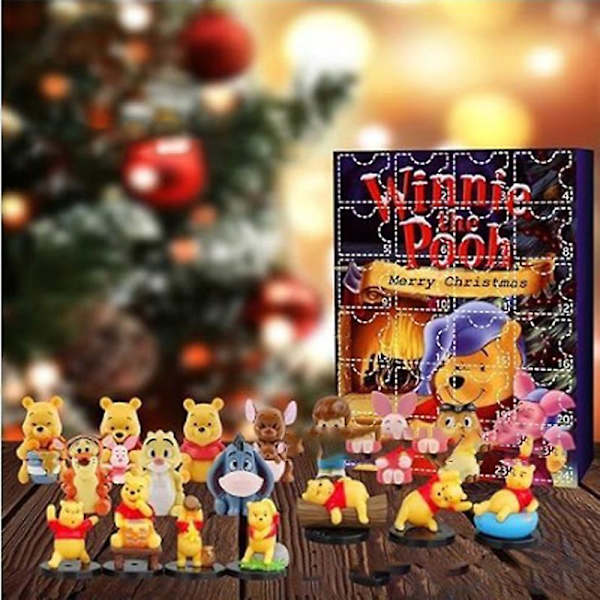 Julekalender 2024 Winnie The Pooh Figur Dukke Dekoration Jul 24 Dages Nedtælling Overraskelse Blind Box Gaver Til Børn Voksne