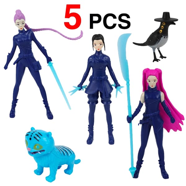K-pop Demon Hunters Action Figures: Derpys, Tiger, Rumi, Mira, Zoey - Gift for Fans! 5pcs