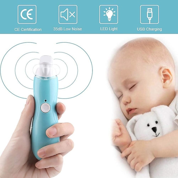 Elektrisk neglefil til baby med 9 udskiftelige slibehoveder Justerbar hastighed Neglefil til baby og voksen