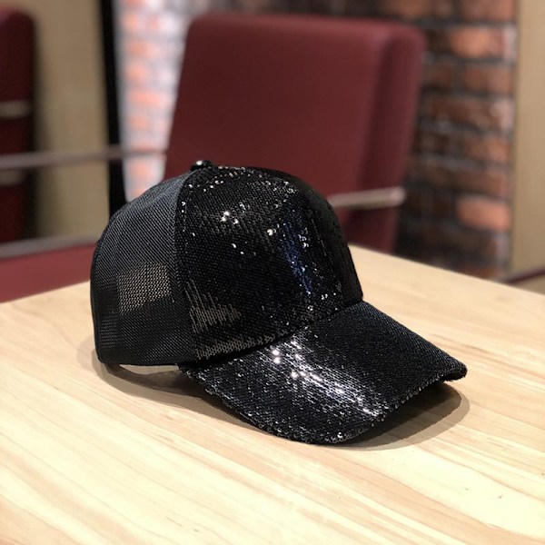 Sommer mesh paillet hat dame åndbar solhat rejse all-match koreansk baseballkasket andenæb kasket Small sequins all-inclusive black Adjustable
