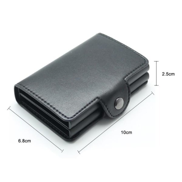 Dobbelt Tyverisikret Wallet RFID-NFC Sikker POP UP Kortholder - 12 Kort Black - 12 cards