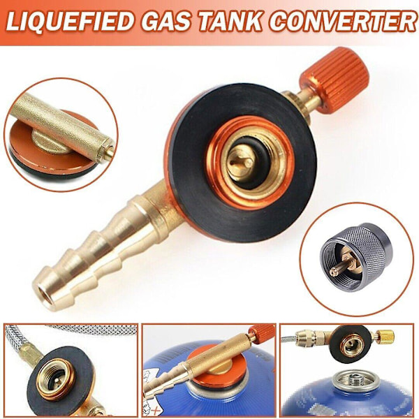 Camping Gasskomfyr Varmeovn Ventiladapter Slange Regulator Propan Påfylling Gasstank{hh]