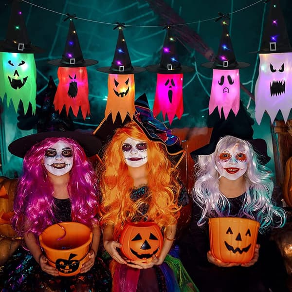 Multifunksjonell Halloween-dekorasjon for utendørs bruk, lysende spøkelse, perfekt for hage- og tredekorasjoner samt festutstyr