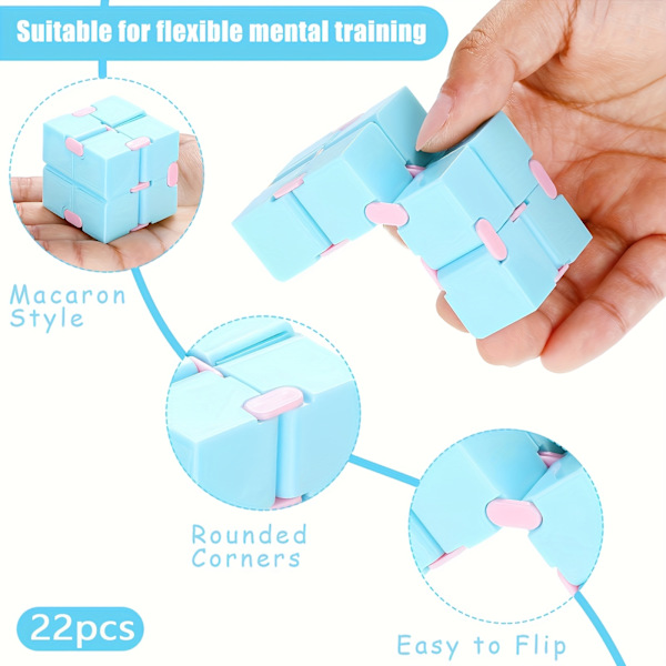 22 st Mini Flip Cube Pusselleksak - Infinite Loop Fidget 22pcs