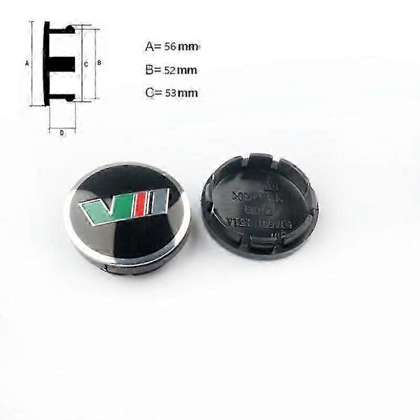4 stk Styling 56mm 60mm Navkapsler Emblem Hjuldekaler Beskyttelse For Octavia Fabia Vrs Yeti Tilbehør V-RS V-RS 60mm