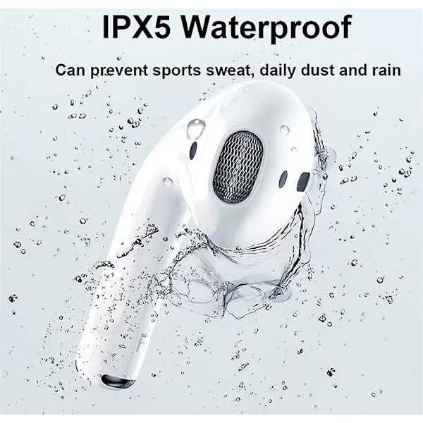 Earpods Pro 5 Trådlösa Bluetooth Hörlurar med Byt Namn GPS Stöd för iOS/Android Vit Vit White 4.4*4.5*2.1cm