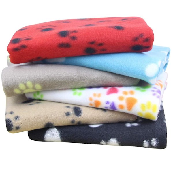 6-pak fleece tæpper, kæledyrstæpper, hvalpe, hyggetæpper, hunde, katte, fleece kæledyrsmåtte, pude, seng, blød til dyr, kattetæppe, hundetæppe