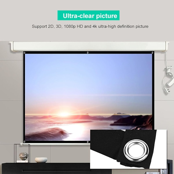 60 tum 84 tum 100 tum Projektorduk 16:9 Vikbar Bärbar Projektorduk Filmprojektorduk för Hemma Bio Utomhus (84 tum){hh} 84 inches