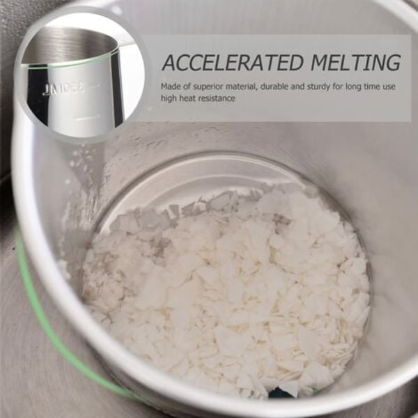 Lysfremstilling 1000 ml rustfri stål hældekande Smeltegryde Voks gryde Lysfremstilling Starterenhed Drypfri hældetud Beholder 3Pcs