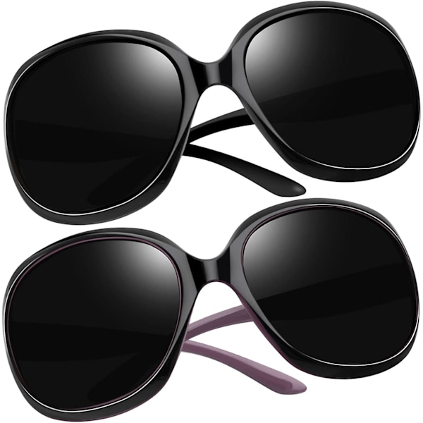 SDIGV Polariserade Solglasögon Dam Trendiga Överdimensionerade Stora Körglasögon Dam UV-Skyddande Stora Solglasögon Shades db 2black