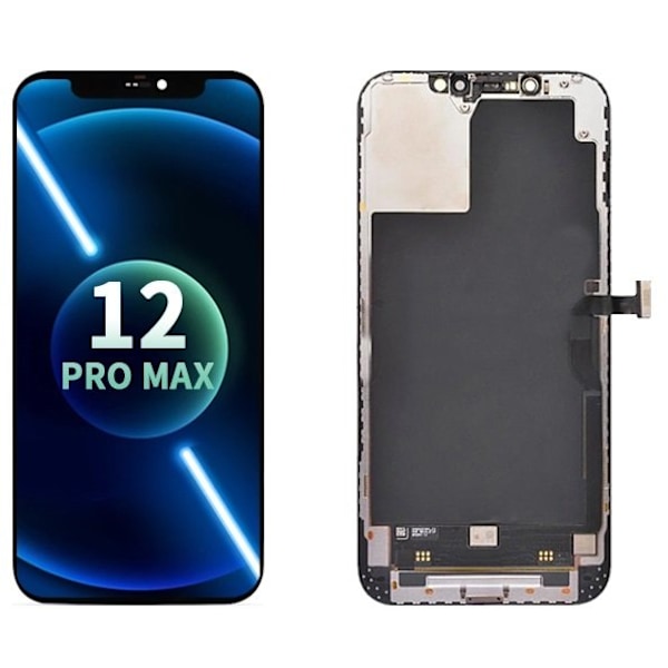 Erstatningsskjerm for iPhone 12 Pro Max svart{hh] black only the screen