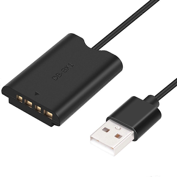 NP-BX1 Dummy Batteri med USB-A Strömförsörjningsadapter DC-koppling för ZV-1 RX100 M7 M6 M5 RX1R HX50 HX90 HX300 HX400 Kamera