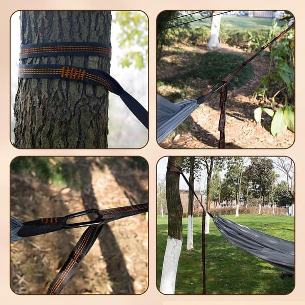 2 pcs. - Hammock Straps - 2 m - Adjustable Hammock Straps - Swing Suspension - Tree Swing Straps