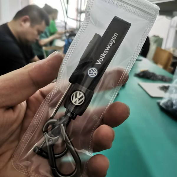 Bilnøkkelring i lær, bilnøkkelring i metall, egnet for biltilbehør Volkswagen