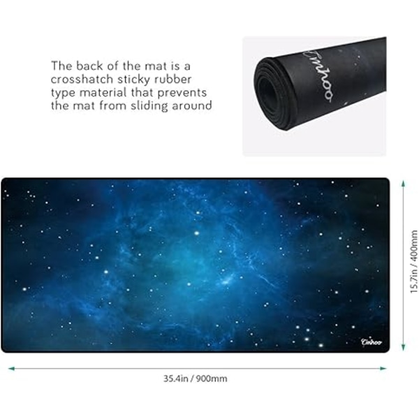 Stor Musematte Gaming XXL & Skrivebords Tastaturmatte Størrelse (35.4x15.7x0.1IN, 90x40 Himmelsblå)