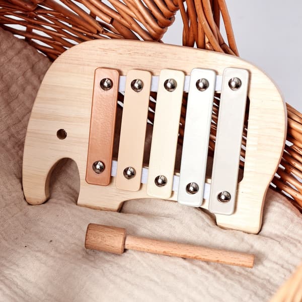 Træ Elefant Percussion Legetøj - Pædagogisk Legetøj, Multifunktionelt, Forældre-Barn Interaktion, Julegave Small Elephant