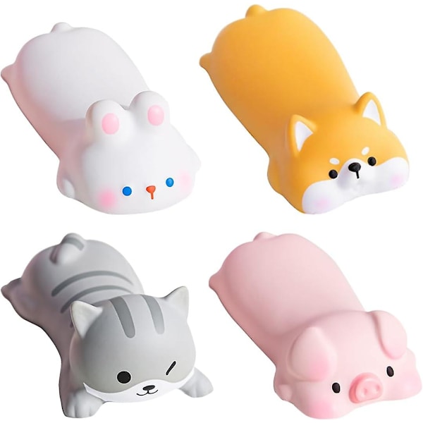 4 stk. Søde Muse Håndledsstøtter, Kawaii Dyreformede Håndledsstøtter, Skumgummi Håndledsstøtter, Skridsikre Skrivebordstilbehør (Assorterede Farver){hh}