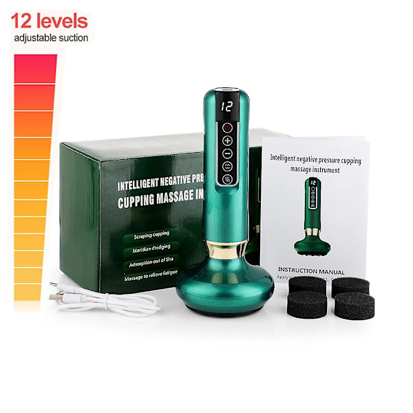 Elektrisk koppningsmassager vakuum sugkopp guasha anti celluliter skönhet hälsa skrapning infraröd värme bantning gua sha massage 12 levels of suction 1