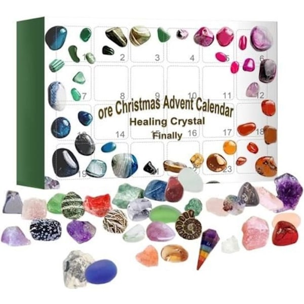 Adventskalender 2021 med 24 mineraler och stenar julklapp för barn