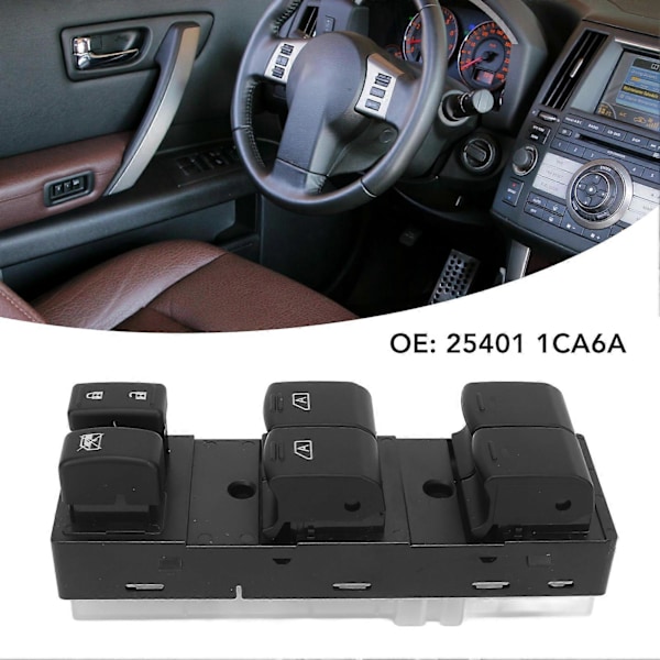 Fönsterhissbrytare 25401 1CA6A Fönsterknapp Glaslyftbrytare Ersättning för Infiniti FX35 FX37 FX50 QX70 YEMAA