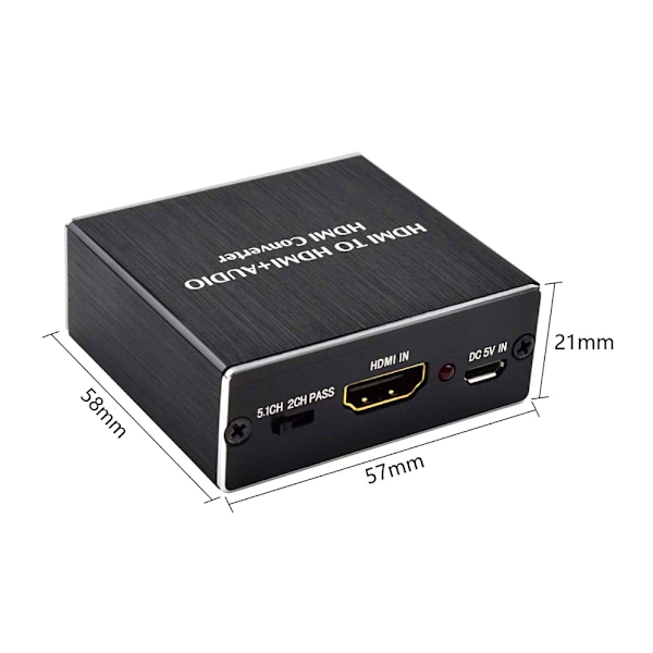 4K HDMI Ljudextraktor Konverterare, HDMI till SPDIF Konverterare | HDMI till HDMI och Optisk SPDIF med 3.5mm Stereo Stöd 3D, 1080p