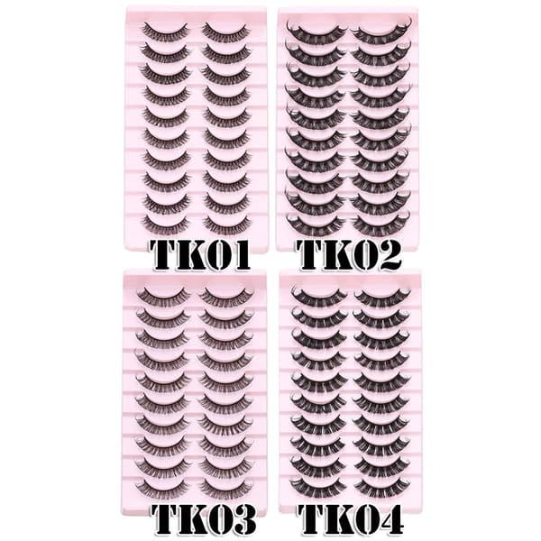 10 paria 3D Mink DD Curl -venäläisiä tekoripsiä TK01