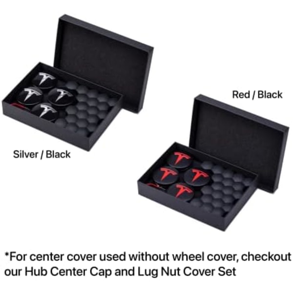 Hjulkapsler (4 stk.) til KAVANIC Tesla Model Y Model 3 Modifikation Cover (sort/mat sort)