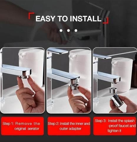 Faucet Nozzle - 720° Rotating Kitchen Faucet - Adapter Silver Silver silver