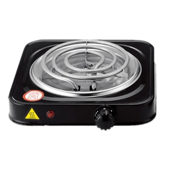 Elektrisk enkelplatta, kompakt och bärbar, justerbar temperatur, 1500W, svart