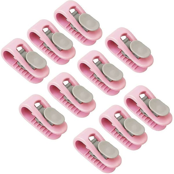 Højelastiske tæppeholdere, nålefri tæppeholdere, nålefri tæppeholder - Hold tæpper på plads, 10 stk (Pink)