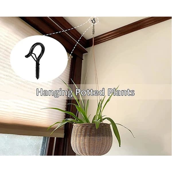 30 Pieces Screw Hooks, Outdoor Ceiling Hooks, Christmas Light Hooks, for Hanging Potted Plants, Christmas Decorations, Lanterns, Garlands