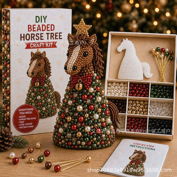 DIY-sett med perlejuletre med dyretema for barn og voksne Dachshund