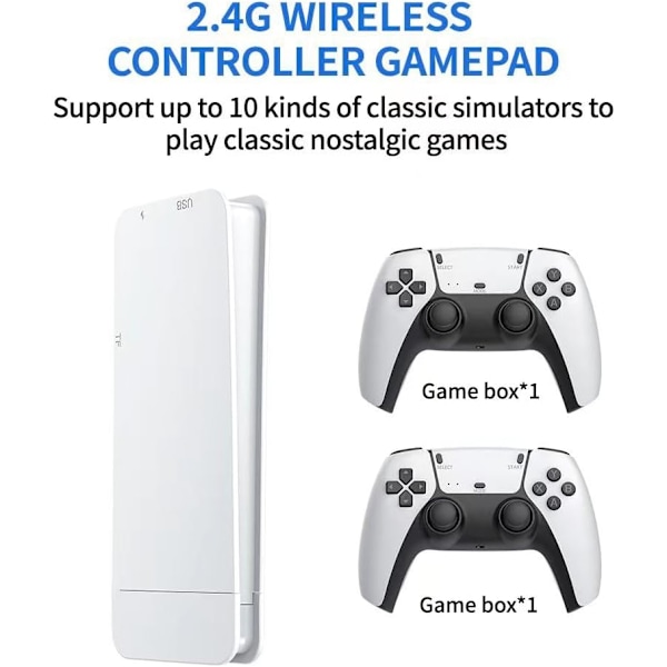 40.000+ 4K HDMI TV Spil Stick Retro Spilkonsol med 2 Trådløse Controllere M15 128G four-player version