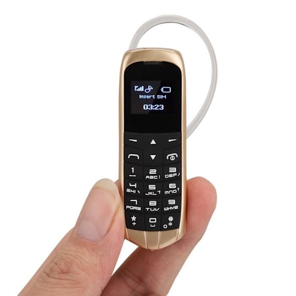 HURRISE Älypuhelin FM J8 Älykäs Bluetooth-puhelu Musiikki Korvakoukku-tyyppinen Bluetooth-kuuloke OLED-näyttö Mini Matkapuhelin (Musta