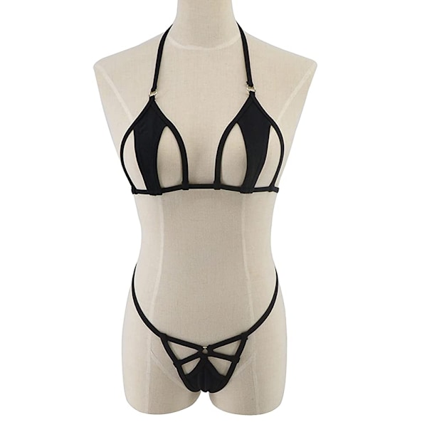 Utskuren Mikro Bikini Mini Baddräkt Kvinnor - Svart