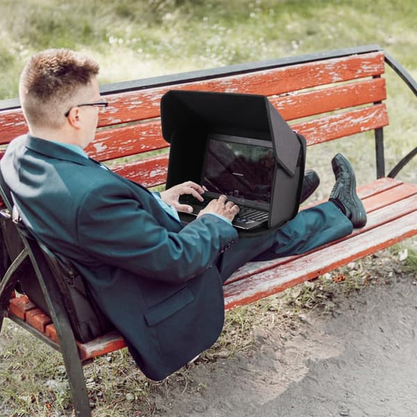 Laptop Privacy Screen - Anti-genskin computerskærmcover - Sammenfoldelig solskærm til 12-14 tommer bærbare computere Sort